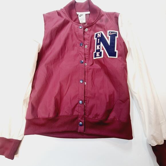 Nike NSW Varsity Jacket in Dark Beetroot & Sail - Picture 2 of 16